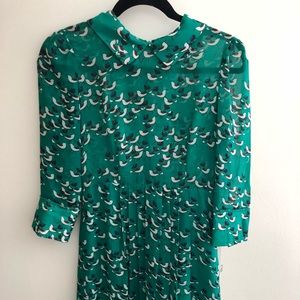 Green bird dress